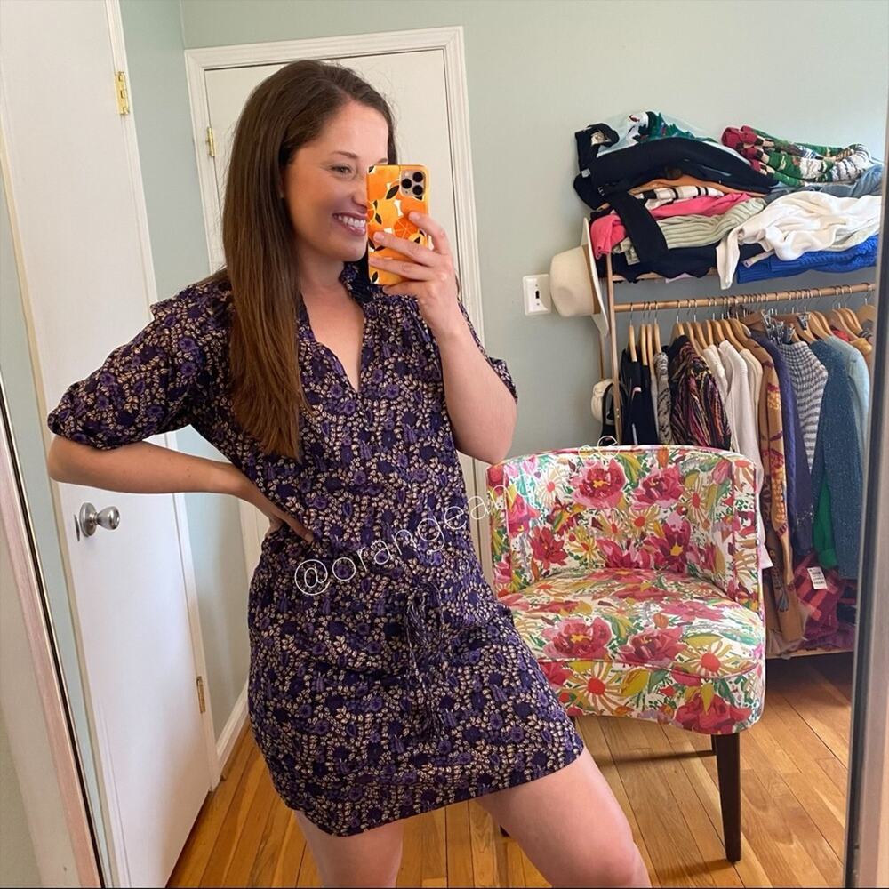 Ulla Johnson Purple Black Cotton Quilted Mini Dress 2 - Picture 15 of 16